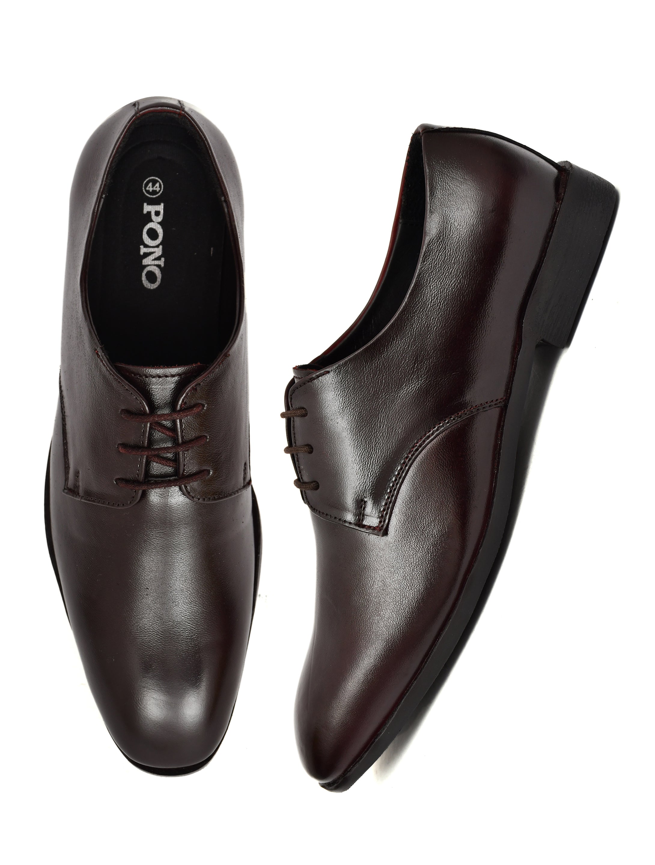 Men's Brown Leather Derby Formal Shoes – Sophisticated Lace-Up Dress Shoes