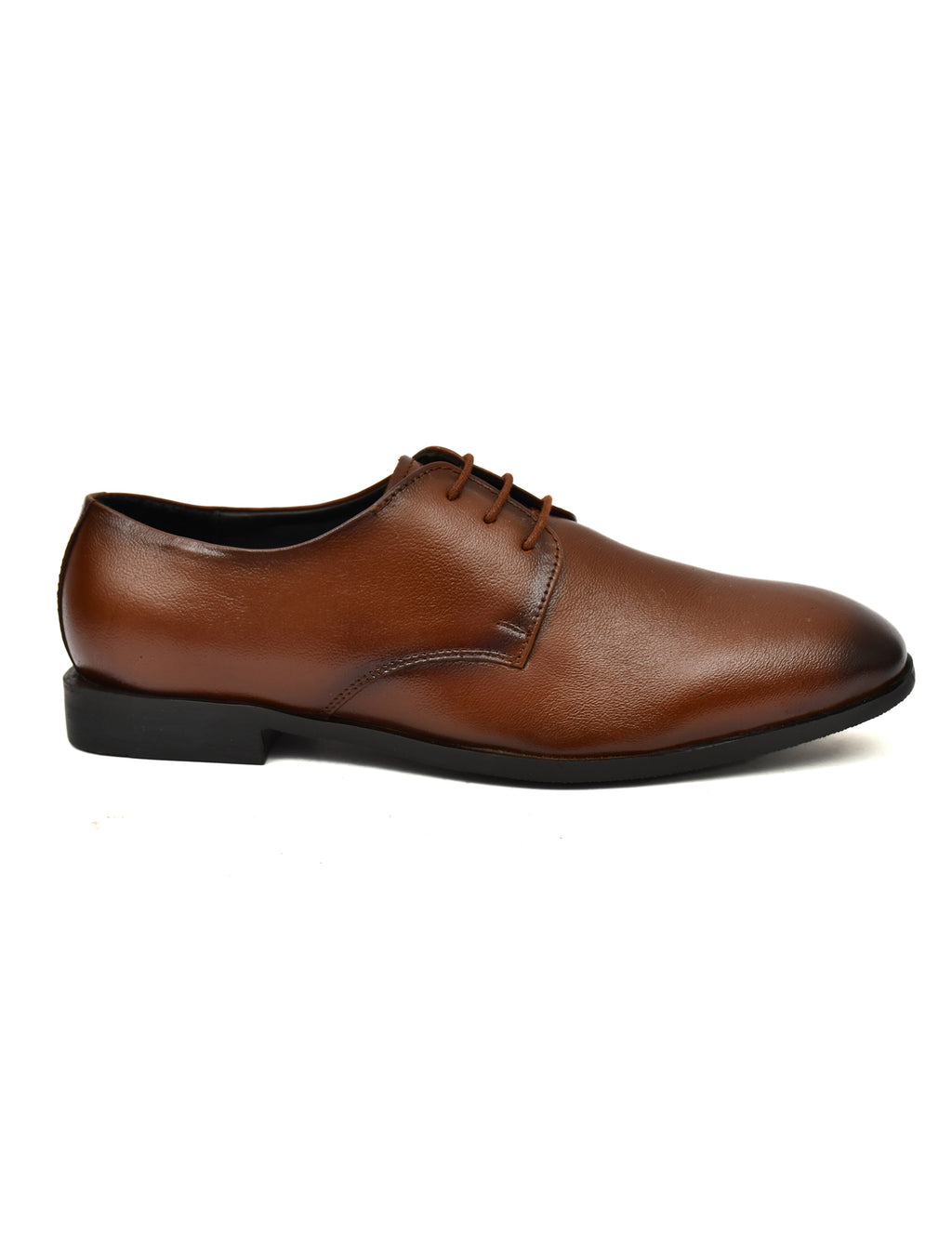 Men's Tan Leather Derby Formal Shoes – Elegant Lace-Up Dress Shoes
