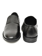 Men's Black Formal Slip-On Dress Shoes with Textured Side Panels