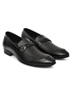 Men's Black Textured Loafer Formal Shoes