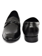 Men's Black Textured Loafer Formal Shoes