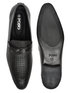 Men's Black Textured Loafer Formal Shoes