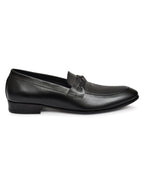 Men's Black Textured Loafer Formal Shoes