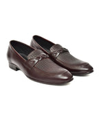 Men's Brown Textured Loafer Formal Shoes