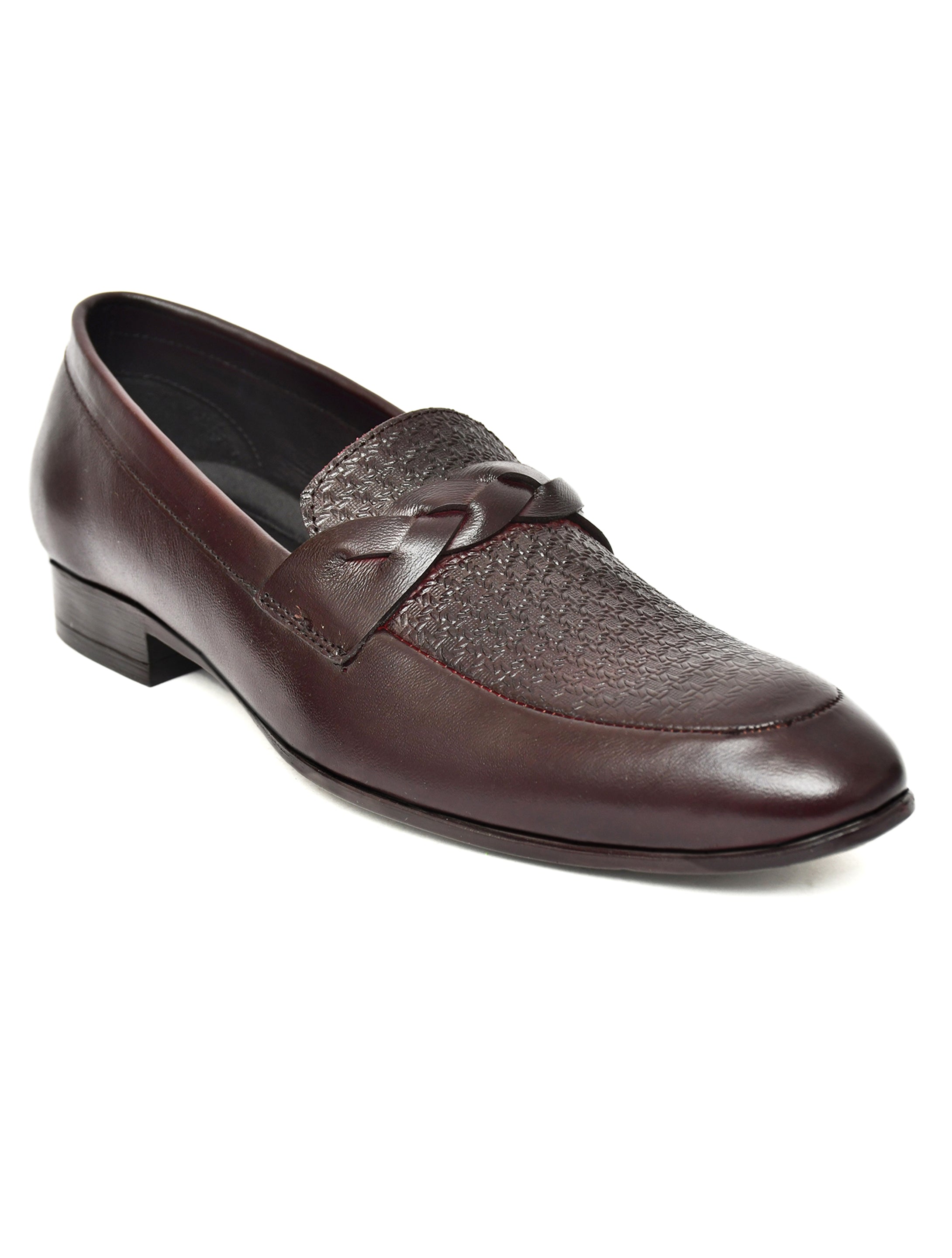 Men's Brown Textured Loafer Formal Shoes
