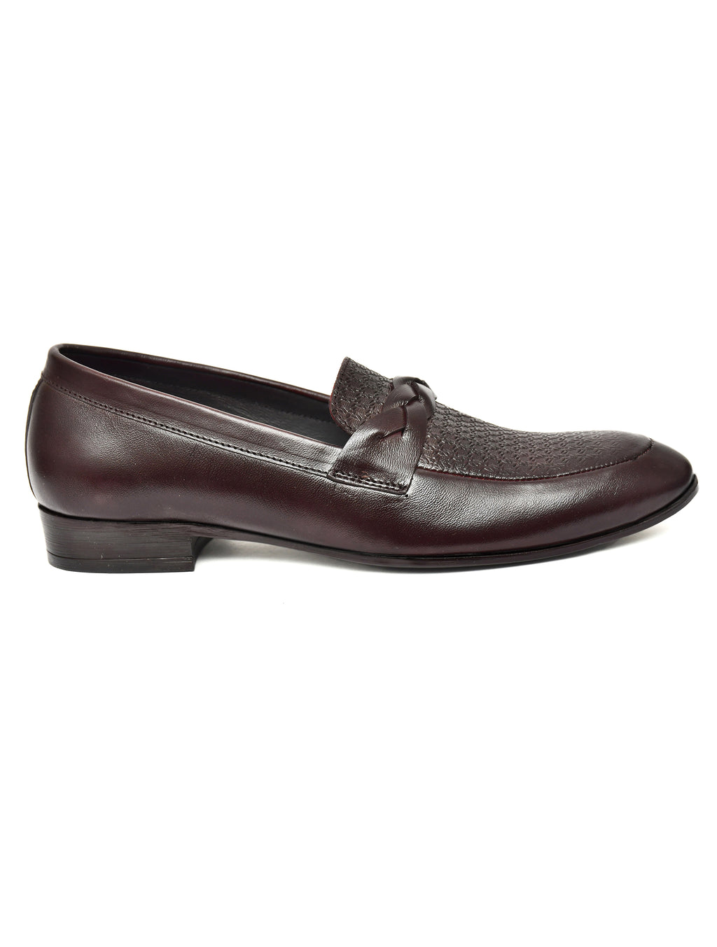 Men's Brown Textured Loafer Formal Shoes
