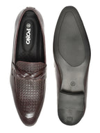 Men's Brown Textured Loafer Formal Shoes