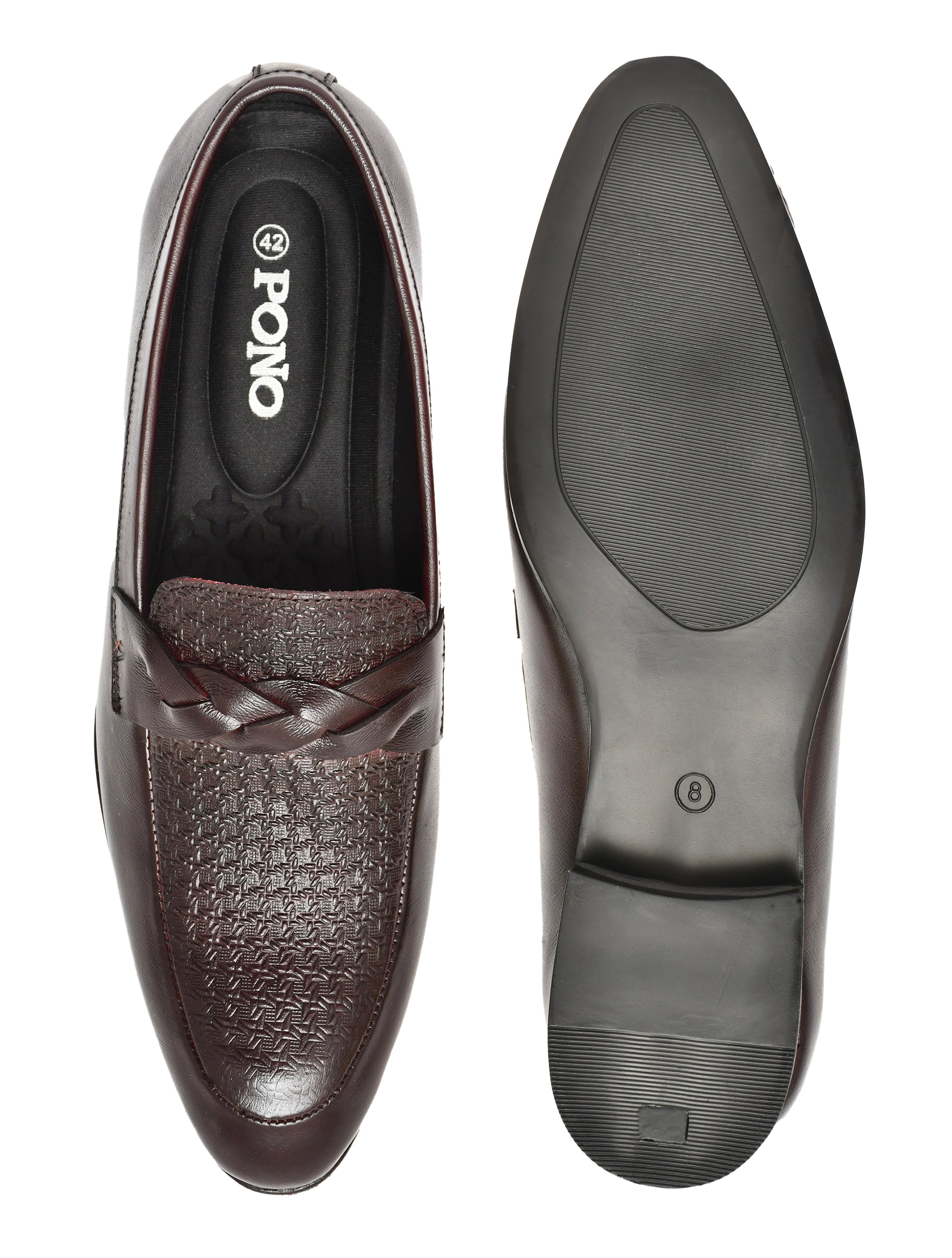 Men's Brown Textured Loafer Formal Shoes