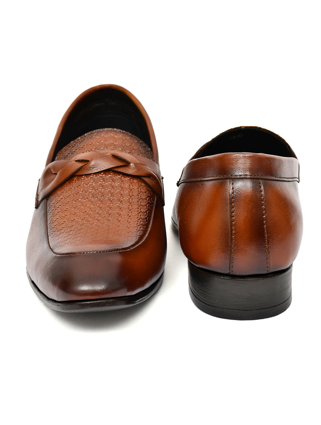 Men's Tan Textured Loafer Formal Shoes