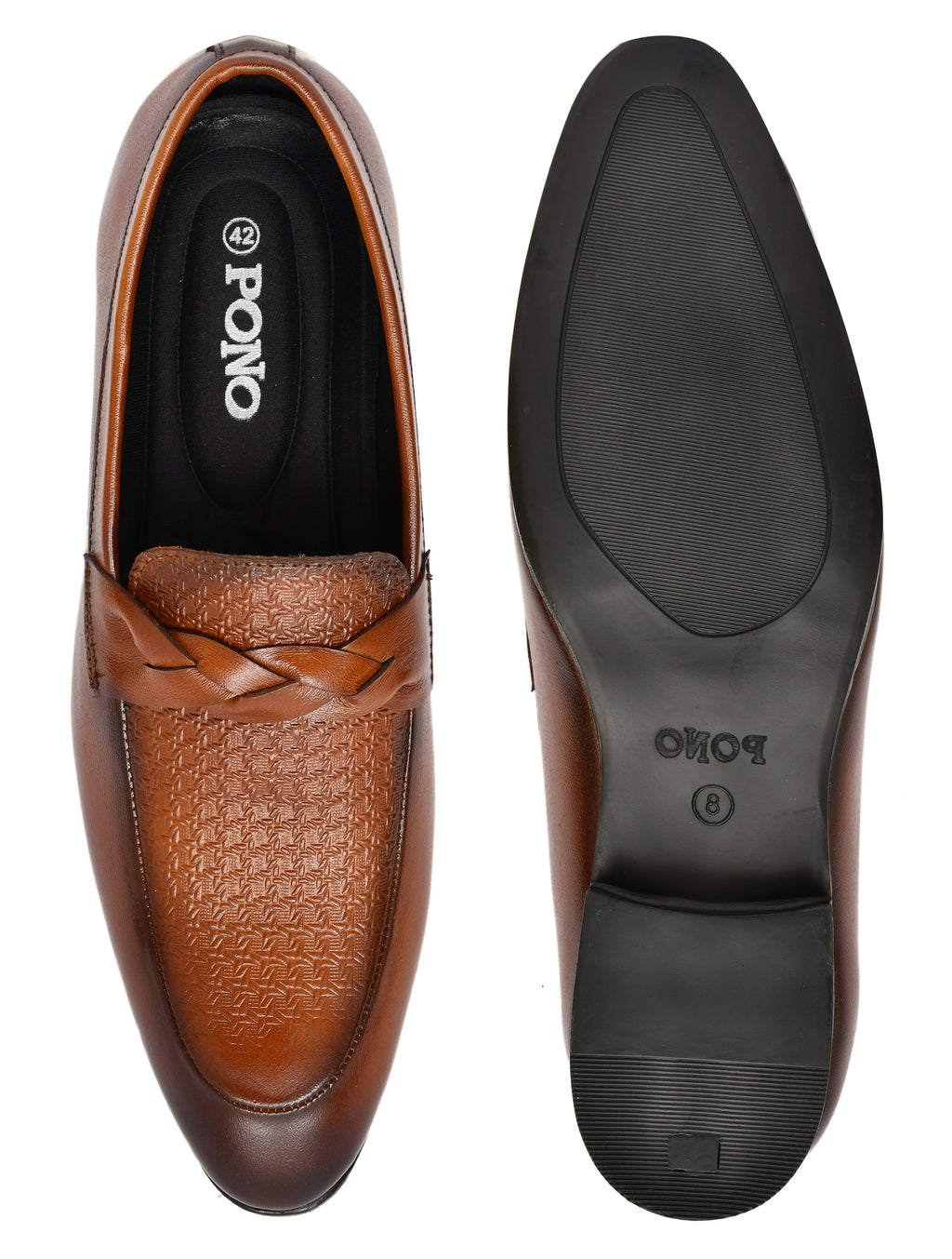 Men's Tan Textured Loafer Formal Shoes
