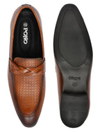 Men's Tan Textured Loafer Formal Shoes
