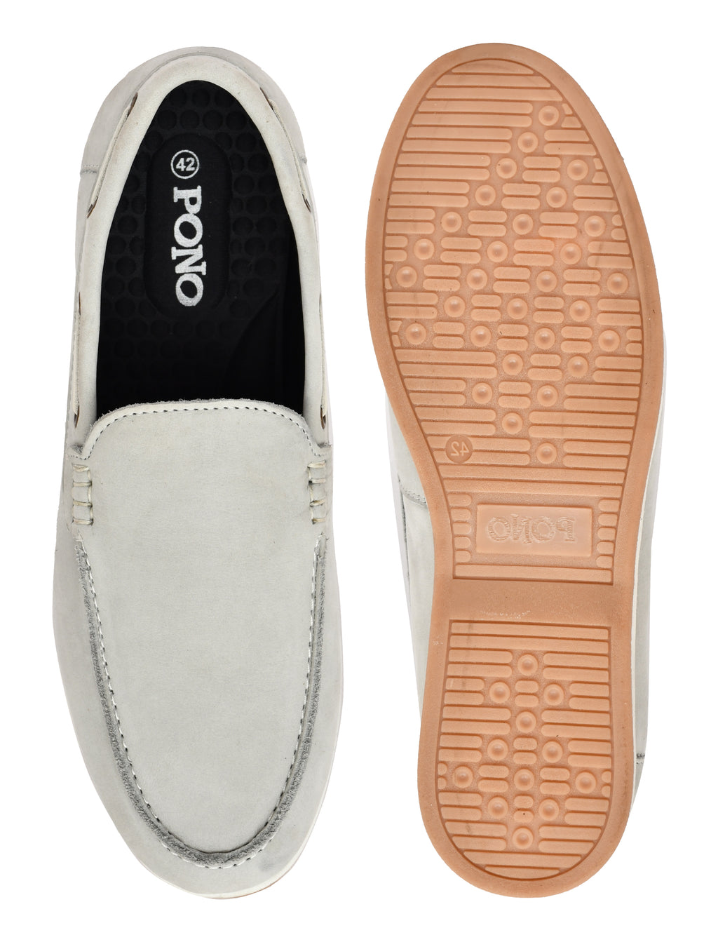 Premium Beige Nubuck Leather Slip-On Loafers for Men | Casual Driving Shoes