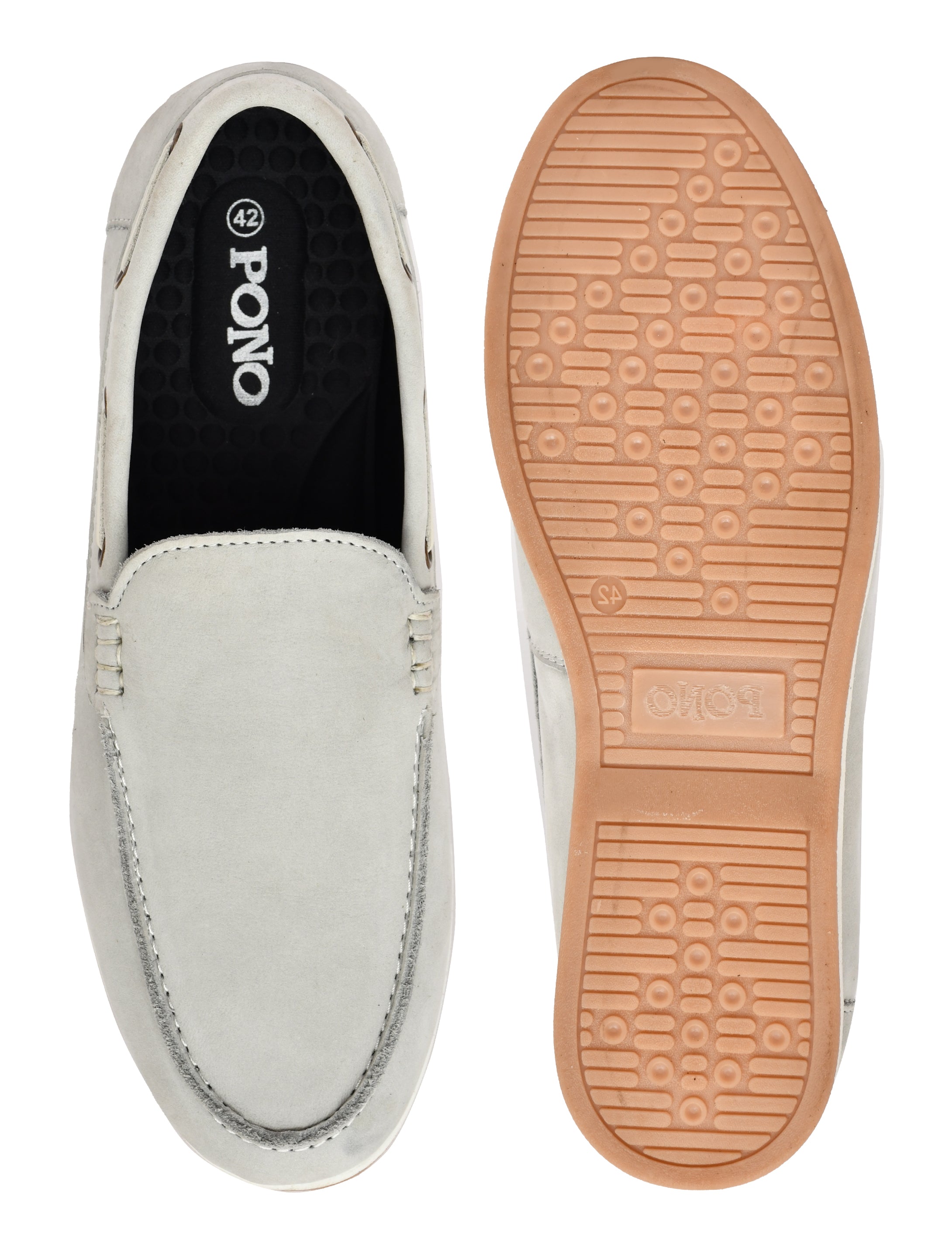 Premium Beige Nubuck Leather Slip-On Loafers for Men | Casual Driving Shoes