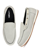 Premium Beige Nubuck Leather Slip-On Loafers for Men | Casual Driving Shoes