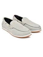 Premium Beige Nubuck Leather Slip-On Loafers for Men | Casual Driving Shoes