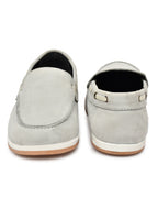 Premium Beige Nubuck Leather Slip-On Loafers for Men | Casual Driving Shoes