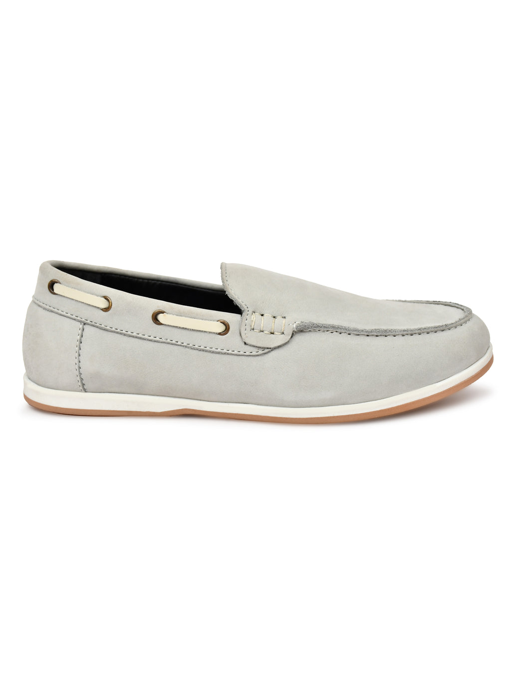 Premium Beige Nubuck Leather Slip-On Loafers for Men | Casual Driving Shoes