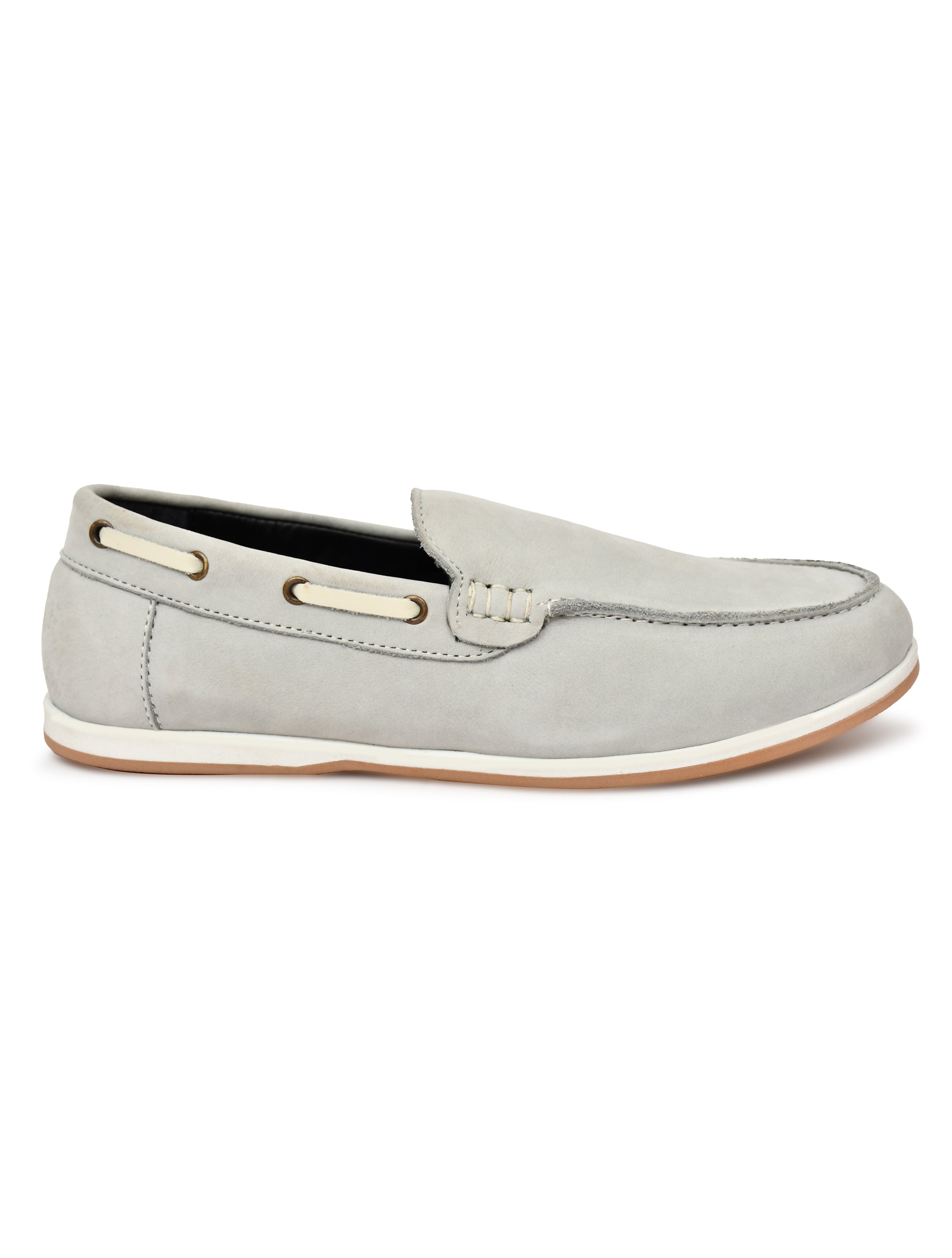 Premium Beige Nubuck Leather Slip-On Loafers for Men | Casual Driving Shoes