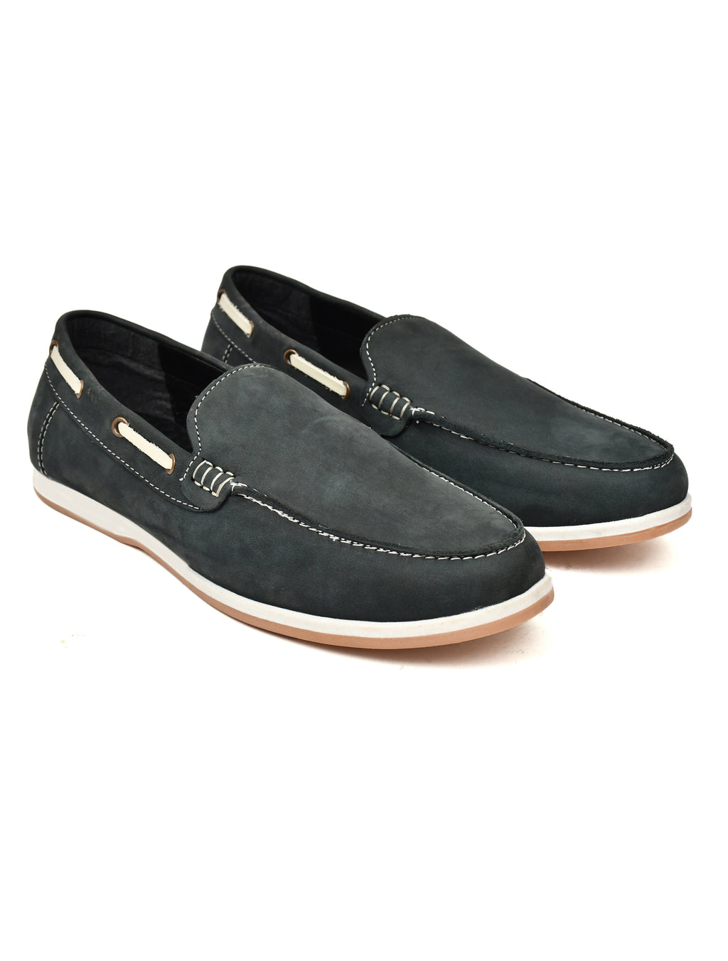 Premium Black Nubuck Leather Slip-On Loafers for Men | Classic Casual Shoes