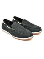 Premium Black Nubuck Leather Slip-On Loafers for Men | Classic Casual Shoes