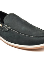 Premium Black Nubuck Leather Slip-On Loafers for Men | Classic Casual Shoes