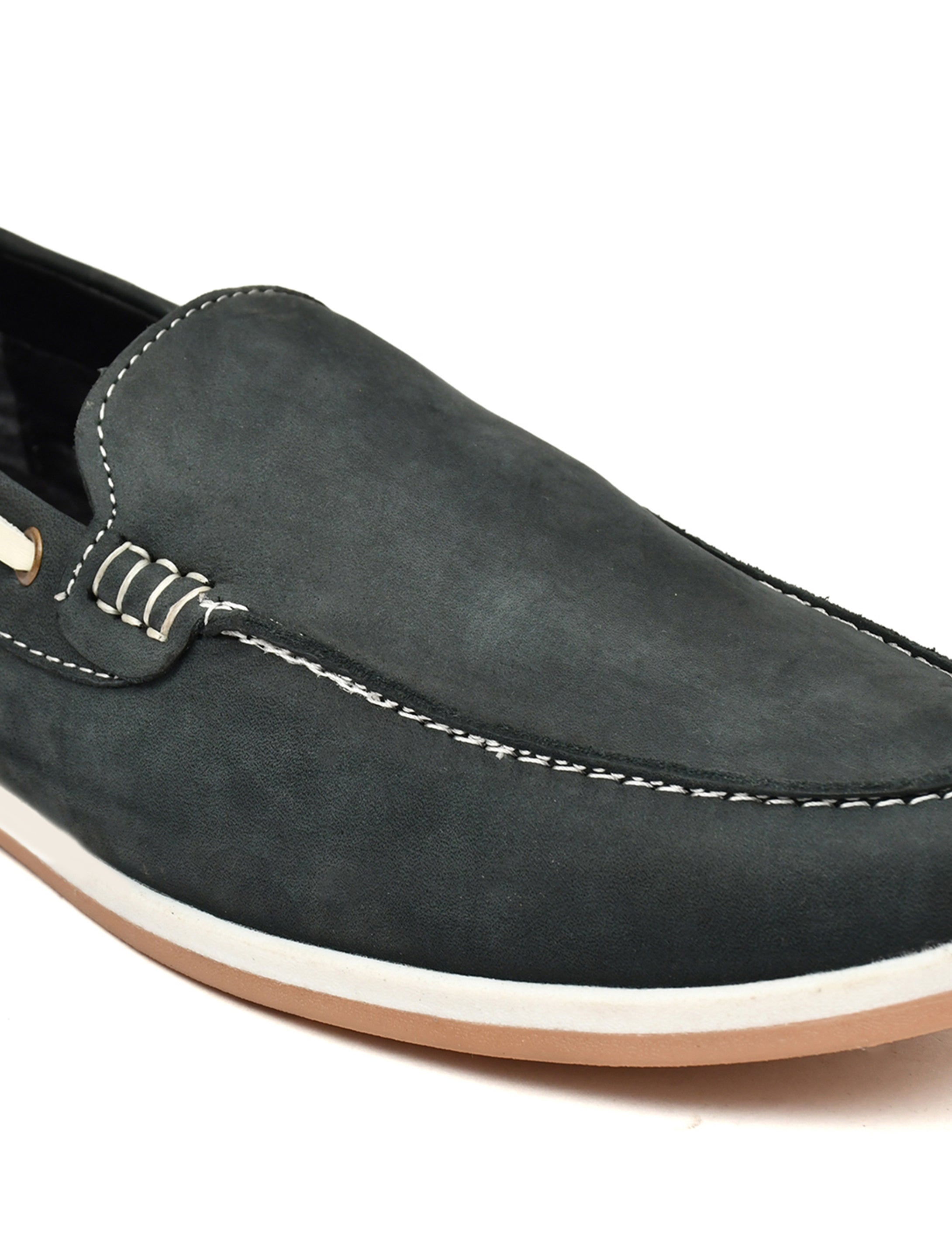 Premium Black Nubuck Leather Slip-On Loafers for Men | Classic Casual Shoes