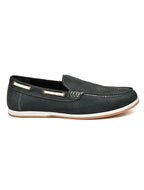 Premium Black Nubuck Leather Slip-On Loafers for Men | Classic Casual Shoes