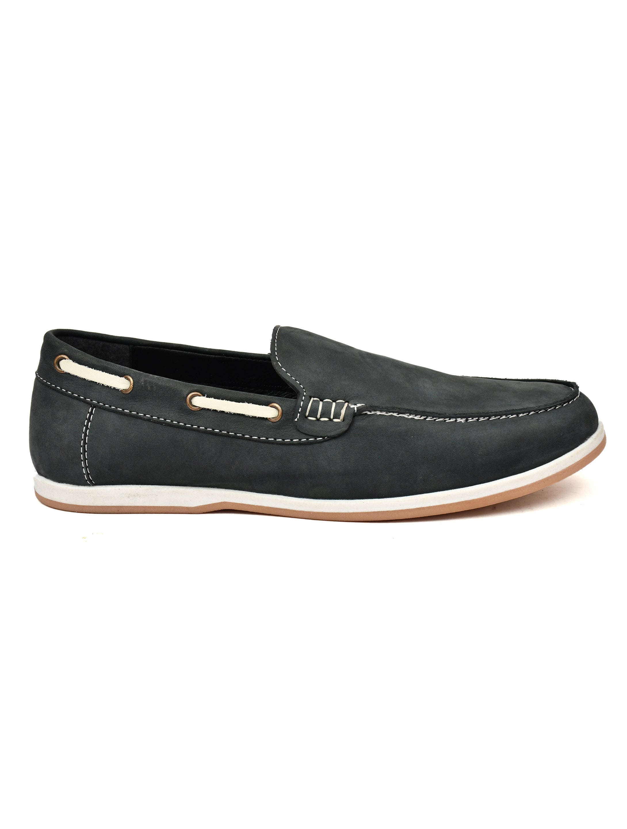 Premium Black Nubuck Leather Slip-On Loafers for Men | Classic Casual Shoes