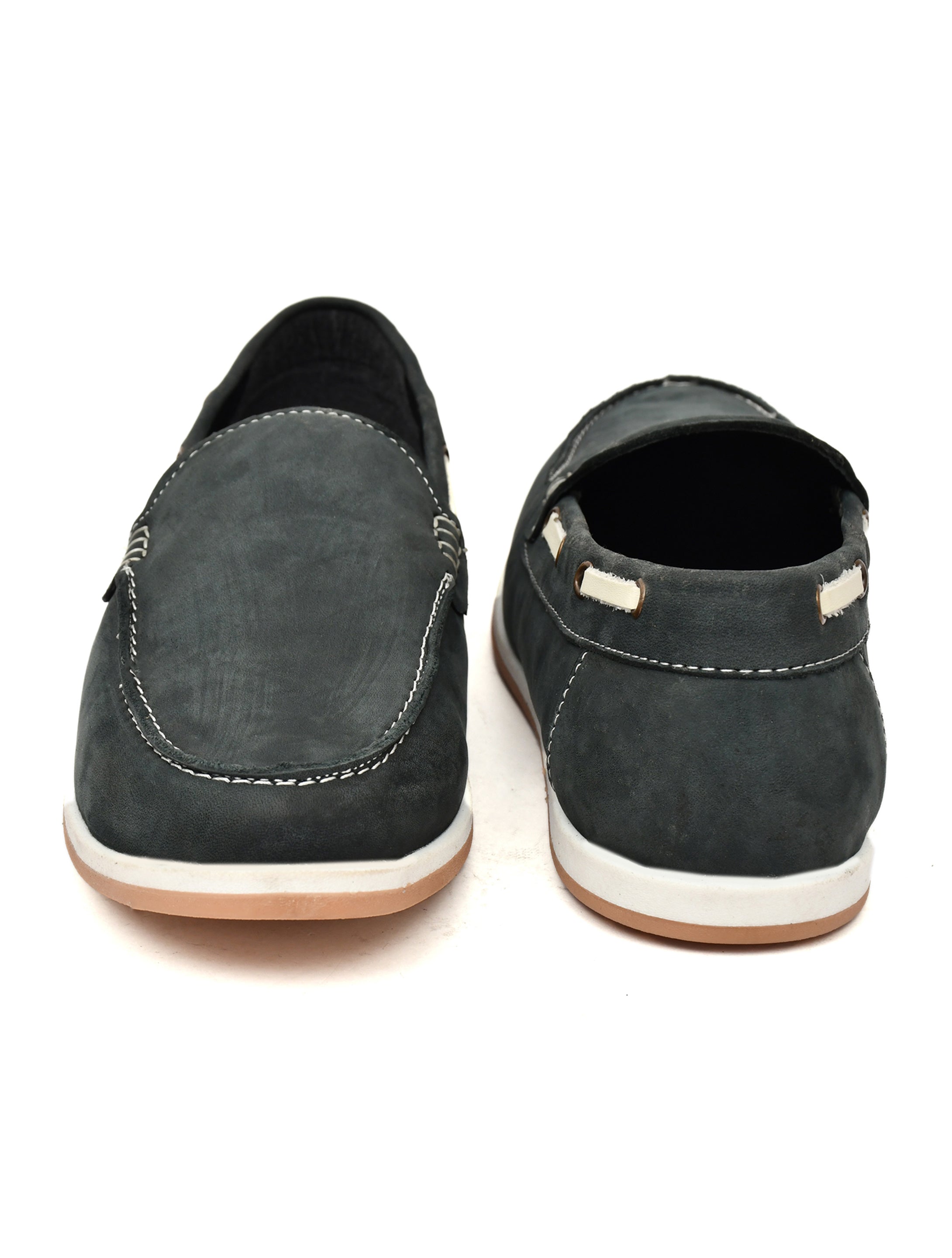 Premium Black Nubuck Leather Slip-On Loafers for Men | Classic Casual Shoes
