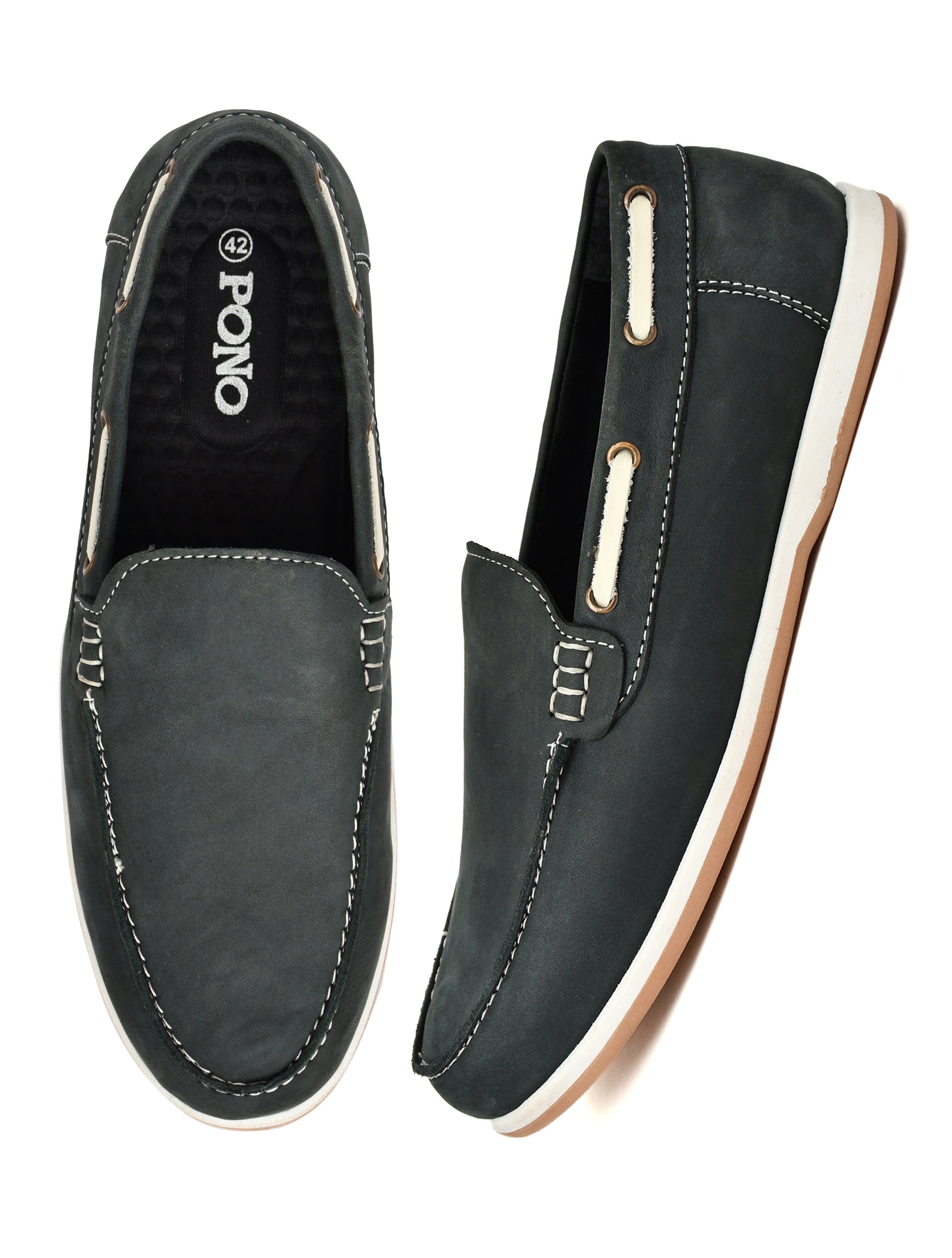 Premium Black Nubuck Leather Slip-On Loafers for Men | Classic Casual Shoes