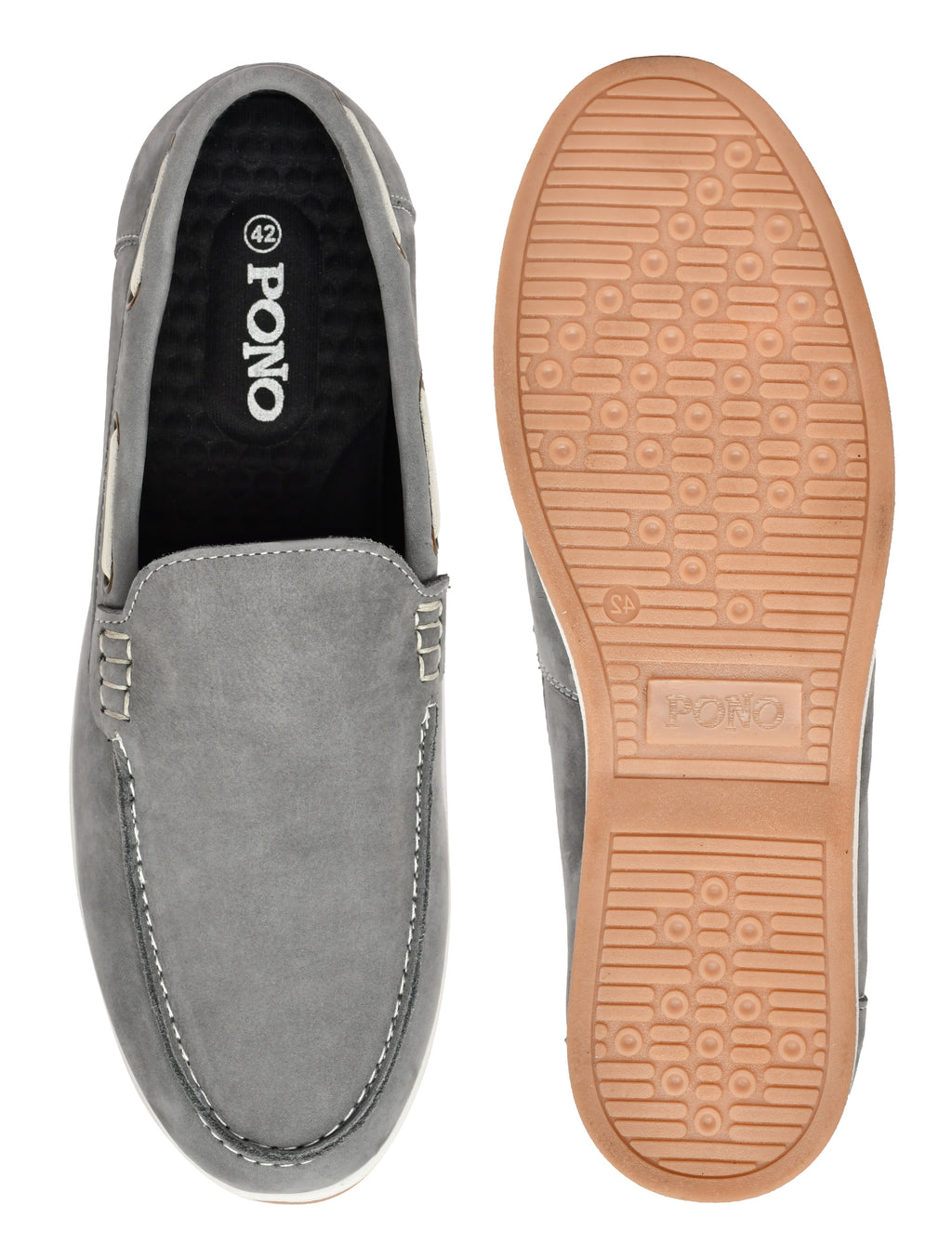 Premium Grey Nubuck Leather Slip-On Loafers for Men | Smart Casual Driving Shoes