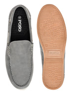 Premium Grey Nubuck Leather Slip-On Loafers for Men | Smart Casual Driving Shoes