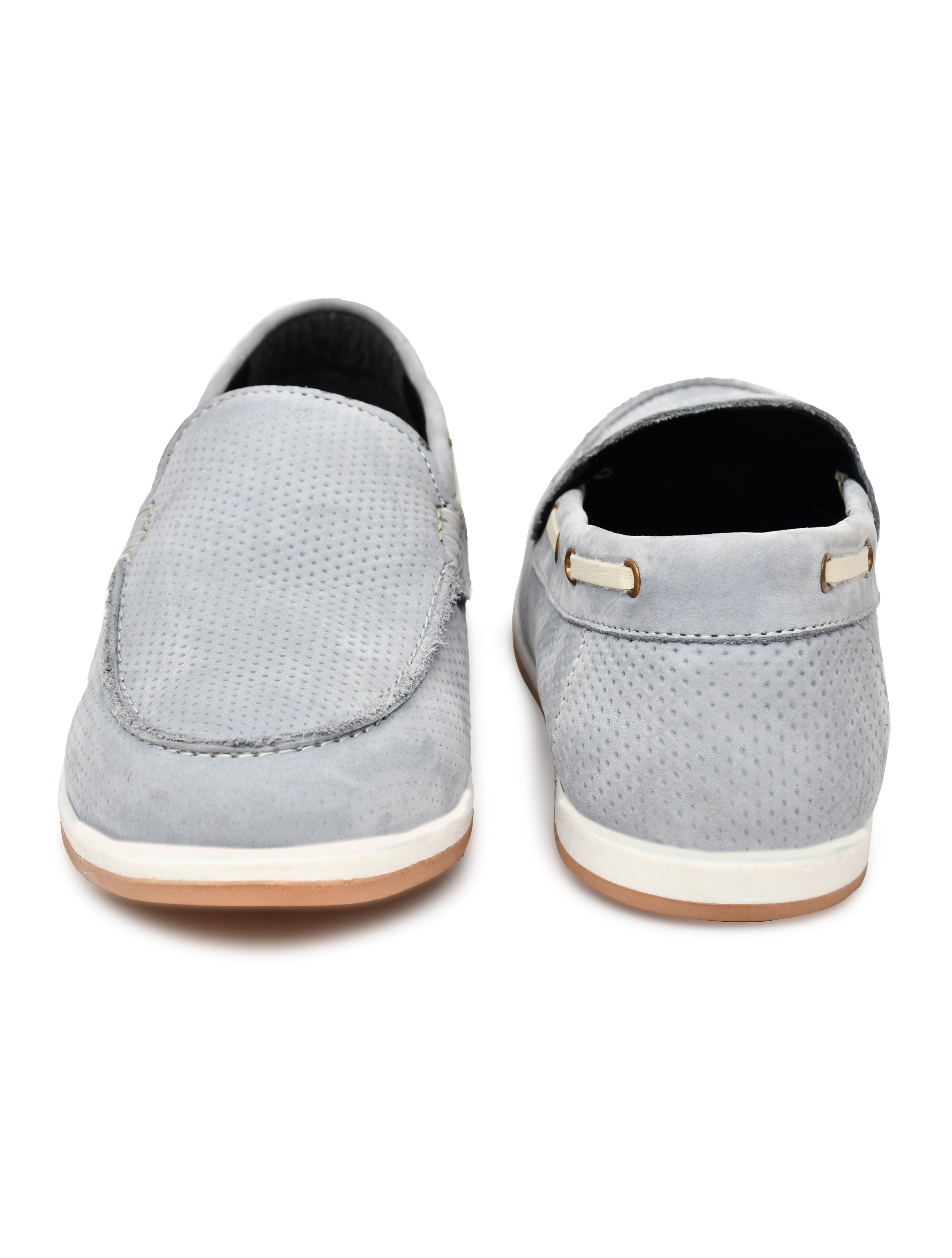 Premium Blue Textured Nubuck Leather Slip-On Loafers for Men | Smart Casual Driving Shoes