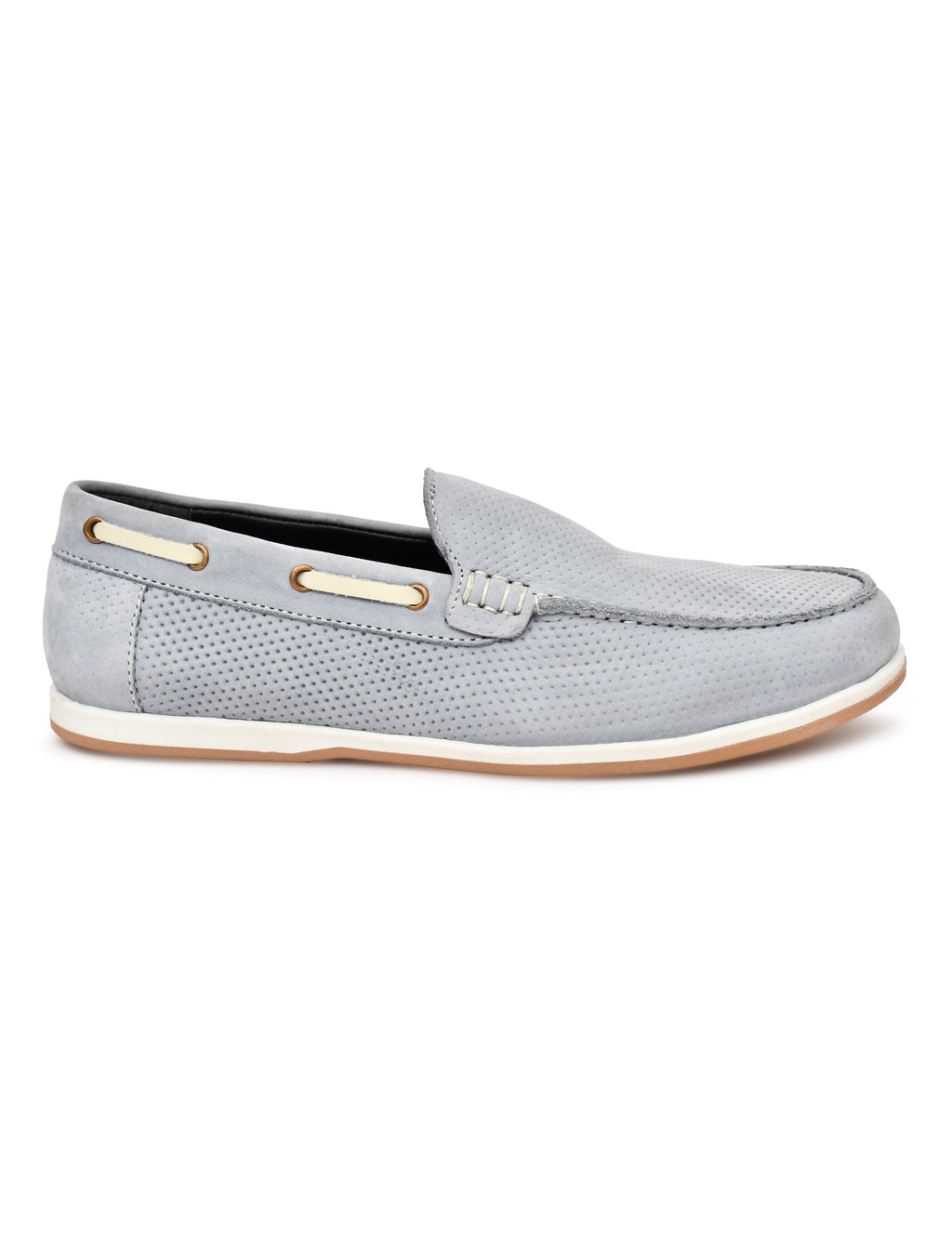 Premium Blue Textured Nubuck Leather Slip-On Loafers for Men | Smart Casual Driving Shoes