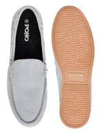 Premium Blue Textured Nubuck Leather Slip-On Loafers for Men | Smart Casual Driving Shoes