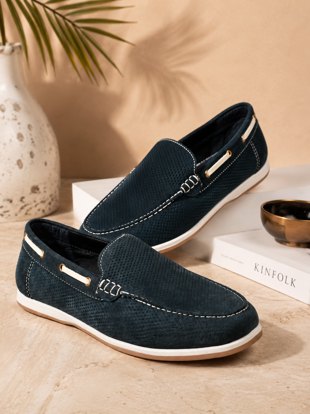 Premium Black Textured Nubuck Leather Slip-On Loafers for Men | Casual Driving Shoes