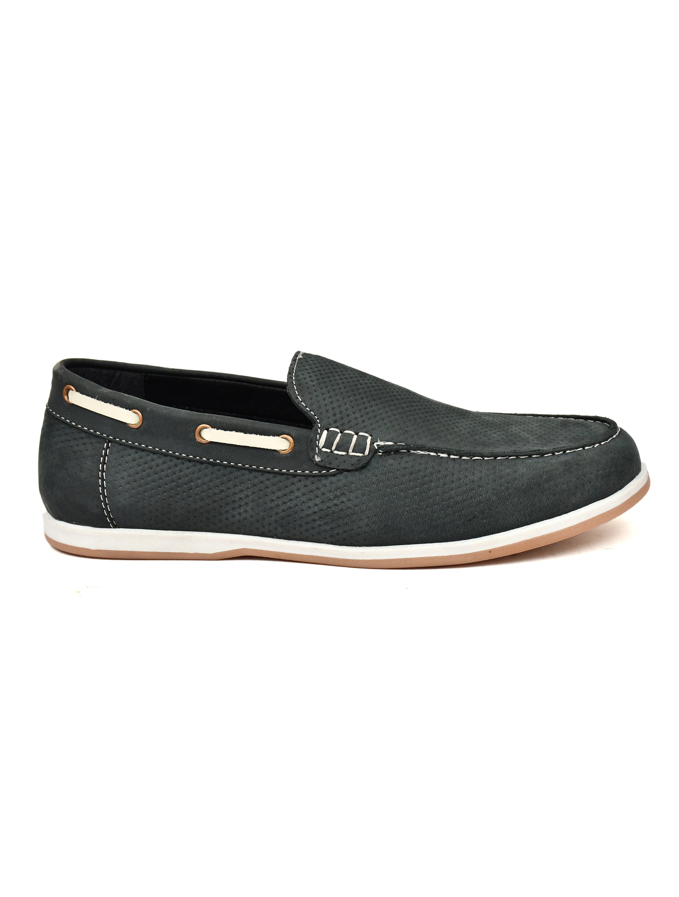 Premium Black Textured Nubuck Leather Slip-On Loafers for Men | Casual Driving Shoes