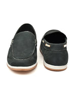 Premium Black Textured Nubuck Leather Slip-On Loafers for Men | Casual Driving Shoes