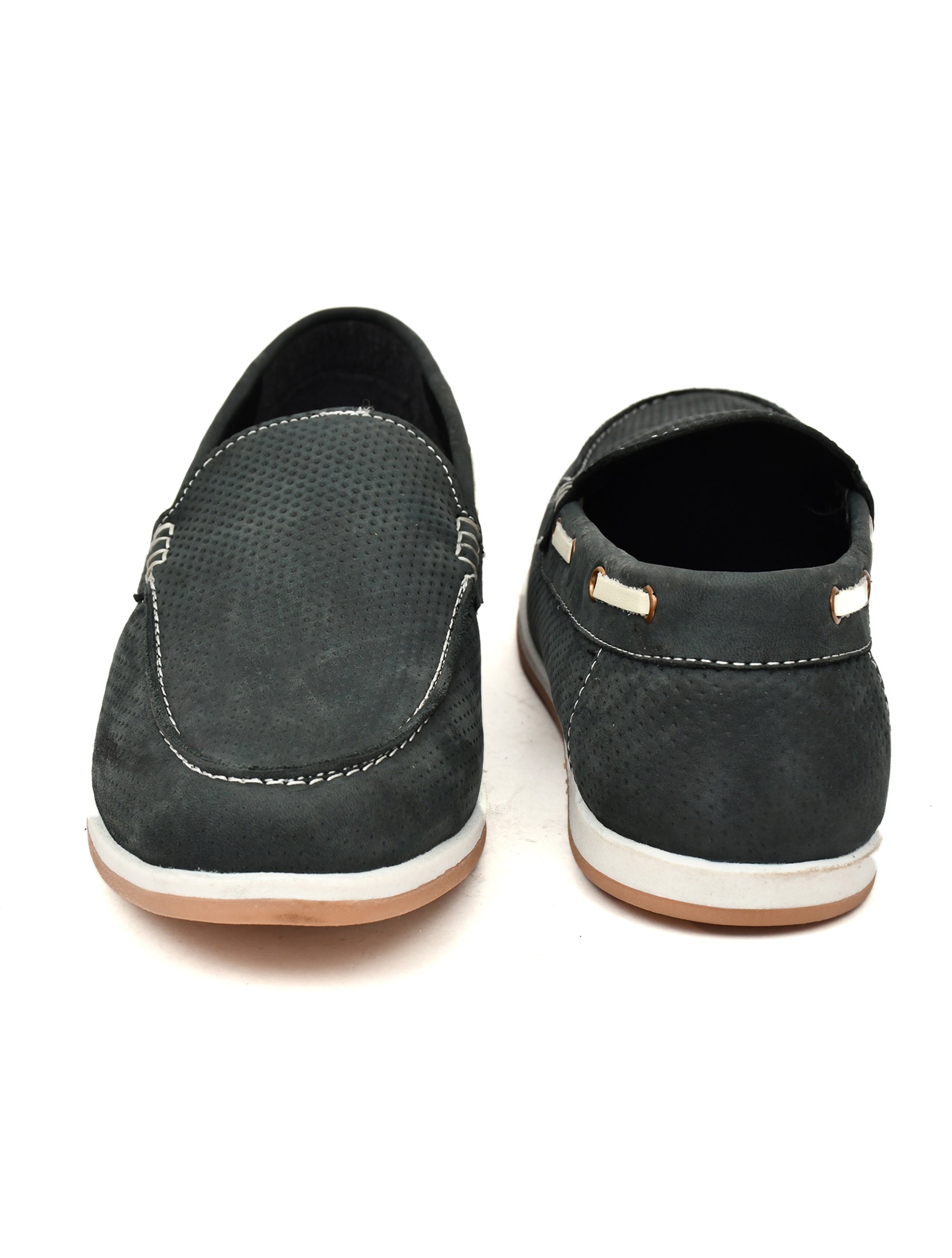 Premium Black Textured Nubuck Leather Slip-On Loafers for Men | Casual Driving Shoes
