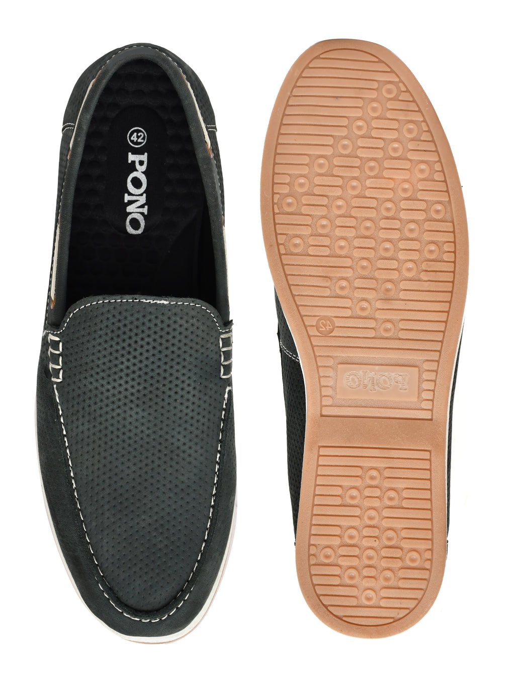Premium Black Textured Nubuck Leather Slip-On Loafers for Men | Casual Driving Shoes