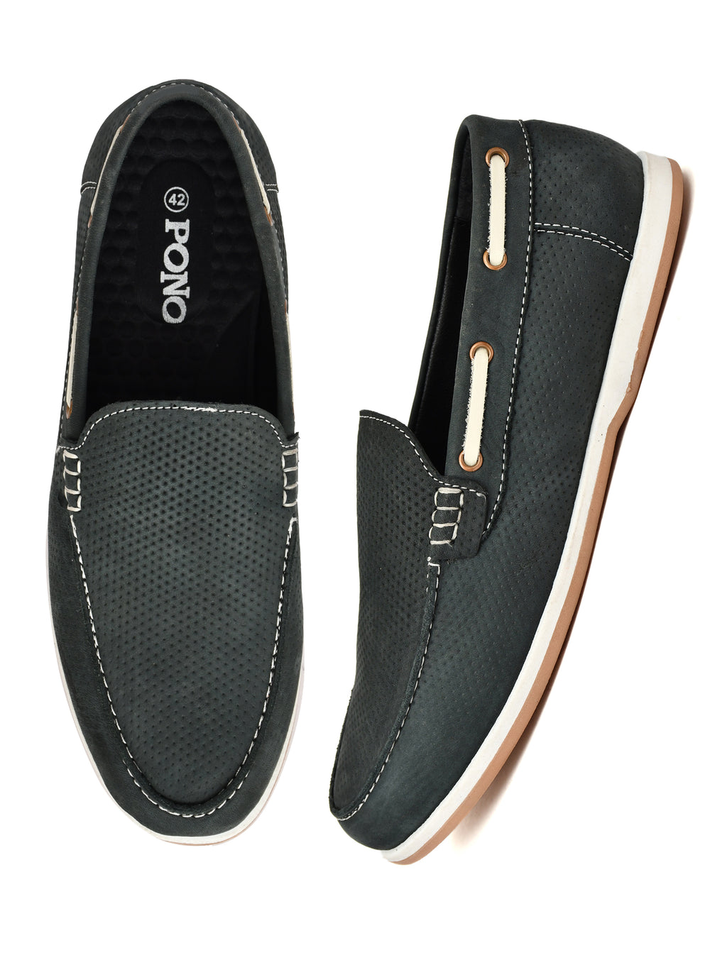 Premium Black Textured Nubuck Leather Slip-On Loafers for Men | Casual Driving Shoes