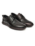 PONO Zero Gravity Men's Black Leather Comfort Derby Shoes – Ultra-Lightweight Everyday Formal Shoes