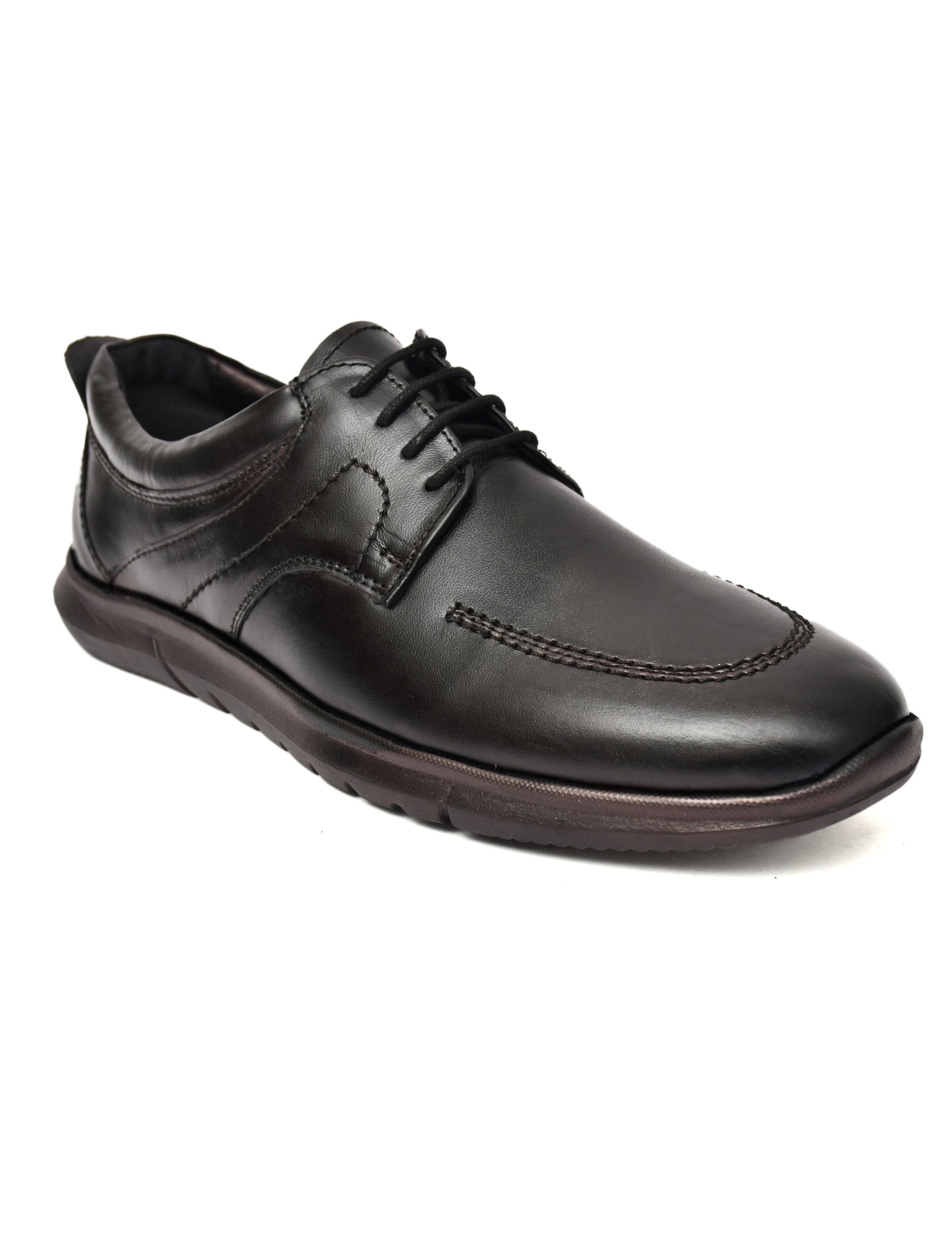 PONO Zero Gravity Men's Black Leather Comfort Derby Shoes – Ultra-Lightweight Everyday Formal Shoes