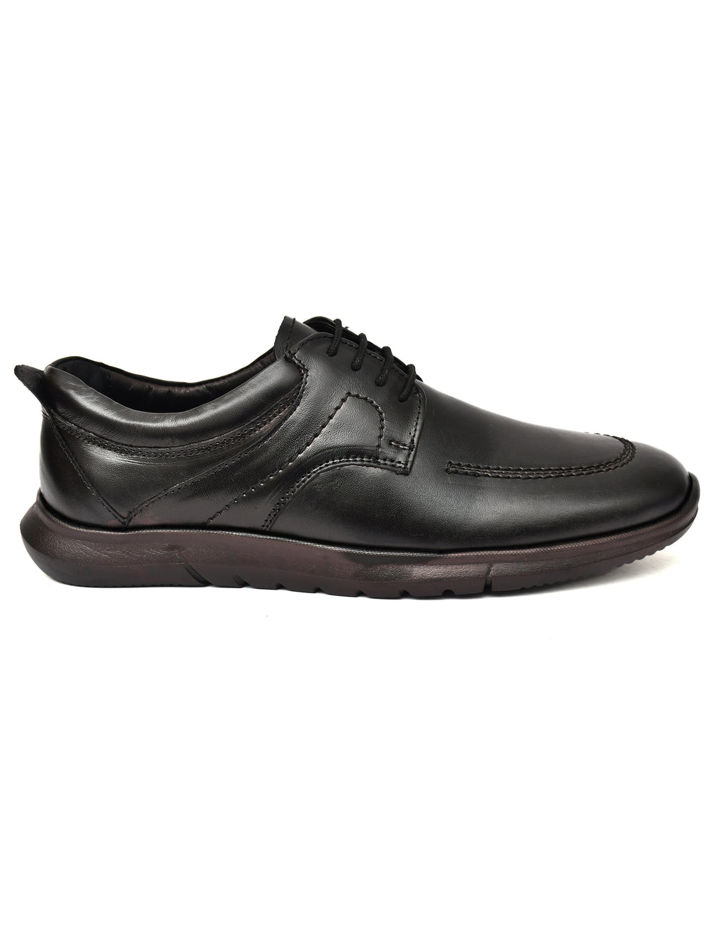 PONO Zero Gravity Men's Black Leather Comfort Derby Shoes – Ultra-Lightweight Everyday Formal Shoes