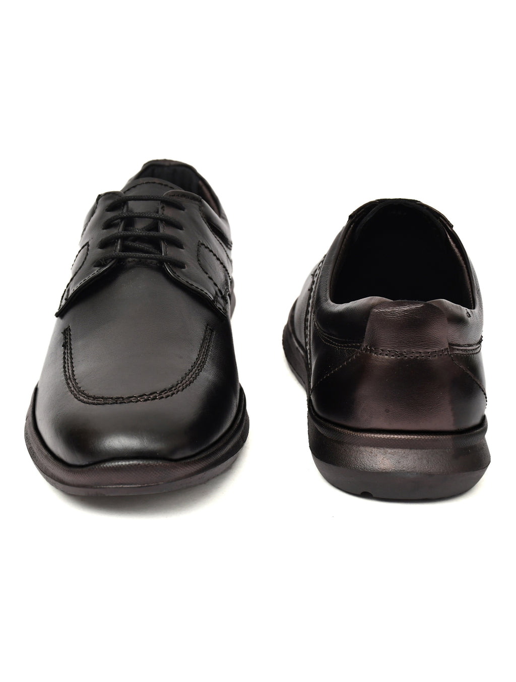 PONO Zero Gravity Men's Black Leather Comfort Derby Shoes – Ultra-Lightweight Everyday Formal Shoes