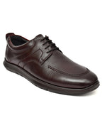 PONO Zero Gravity Men's Brown Leather Comfort Derby Shoes – Ultra-Lightweight Everyday Formal Shoes