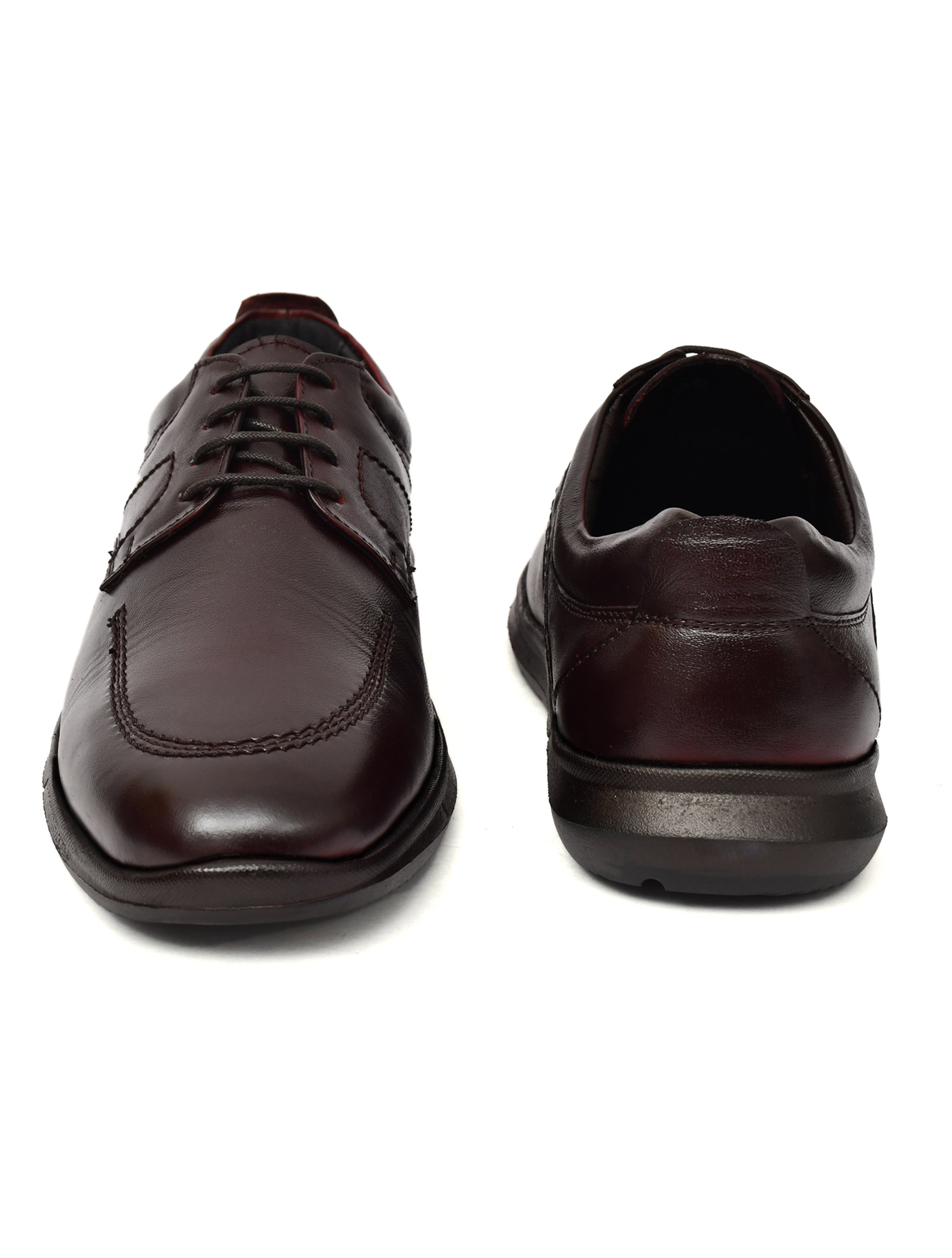 PONO Zero Gravity Men's Brown Leather Comfort Derby Shoes – Ultra-Lightweight Everyday Formal Shoes