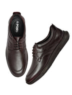 PONO Zero Gravity Men's Brown Leather Comfort Derby Shoes – Ultra-Lightweight Everyday Formal Shoes
