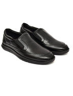 PONO Zero Gravity Men's Black Leather Slip-On Shoes – Ultra-Lightweight Comfort Walking Shoes