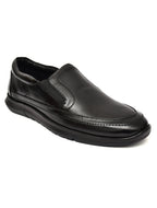 PONO Zero Gravity Men's Black Leather Slip-On Shoes – Ultra-Lightweight Comfort Walking Shoes